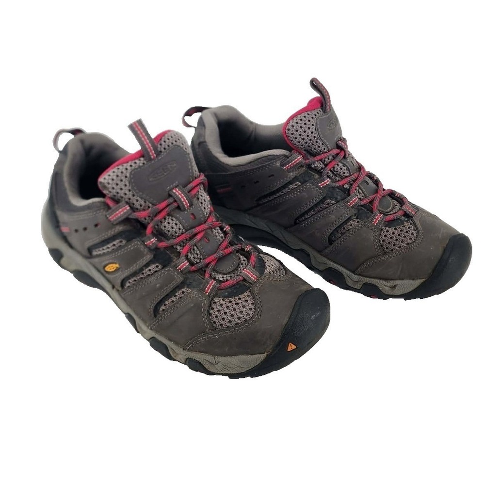 KEEN Voyageur Hiking Shoes Women 7.5 Brown Pink Mesh Trail Sneakers Excellent - Picture 2 of 7